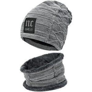Men's Winter Beanie Hat Scarf Set